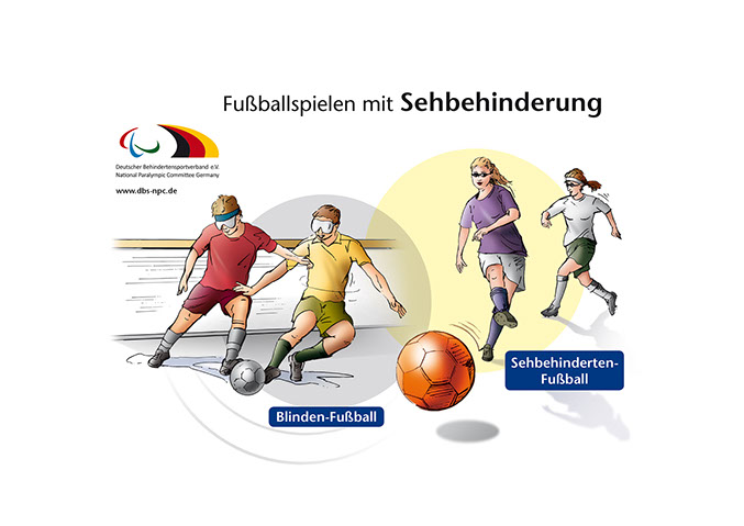 Illustrationen–Layout–Motive des Behinderten Fußballs ©Frank Engel Deutscher Behindertensportverband e.V. National Paralympics Commitee Germany